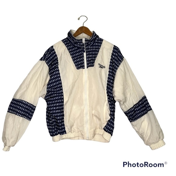 𝅺vintage Rebook Windbreaker LARGE - Picture 1 of 4